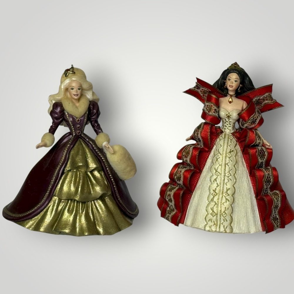Vintage Hallmark 1996 1997‎ Holiday Barbie Hanging Christmas Ornaments